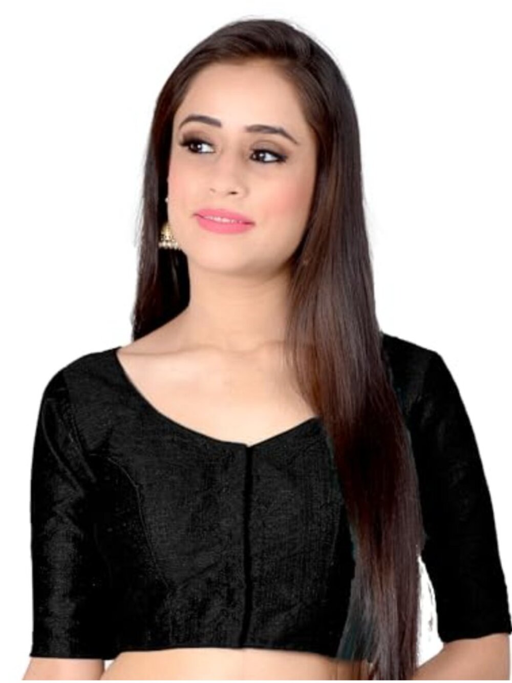 Art Silk Readymade Blouse Elbow Sleeve
